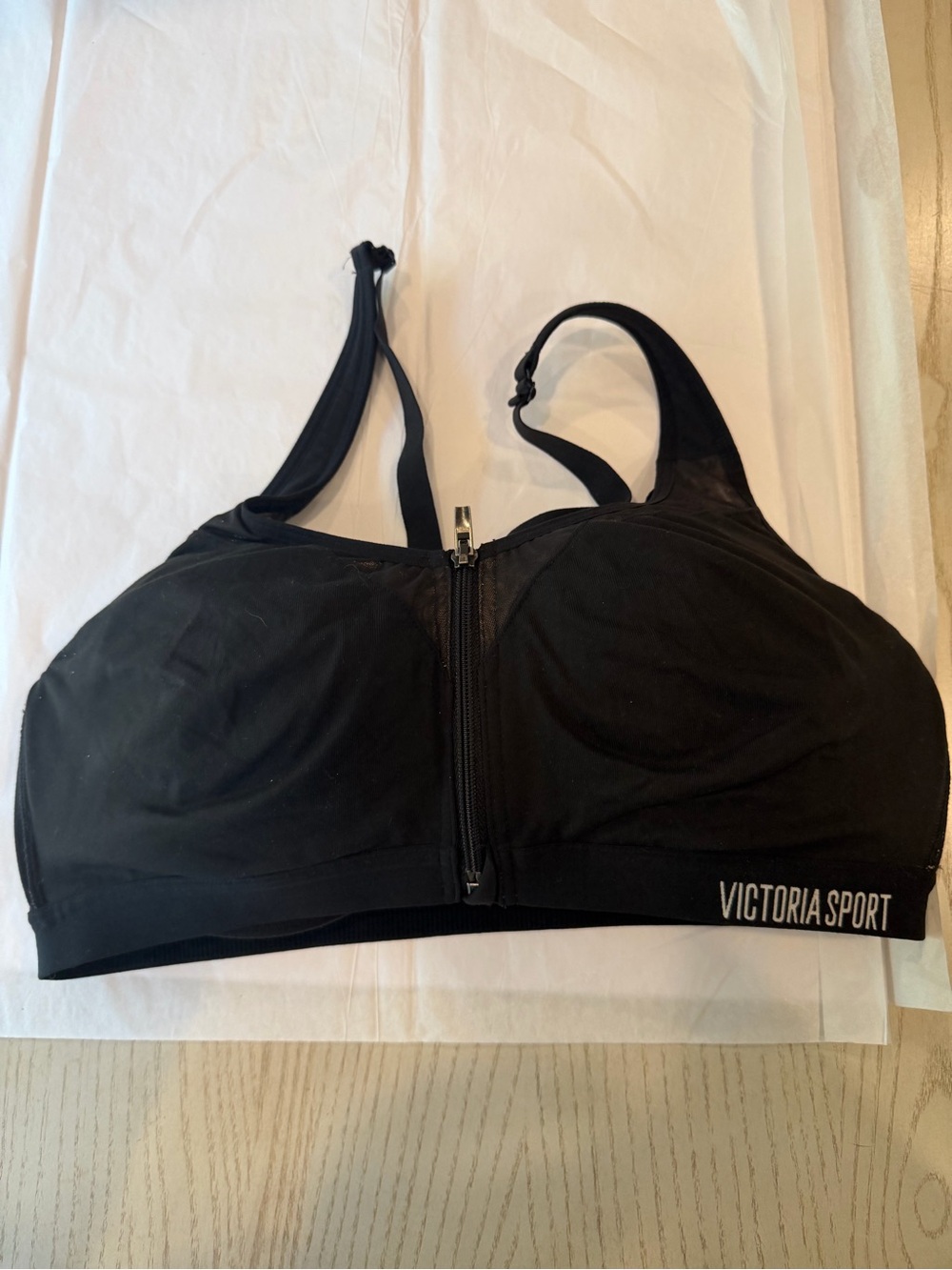 Victoria’s Secret Black Front-Zip Sports Bra